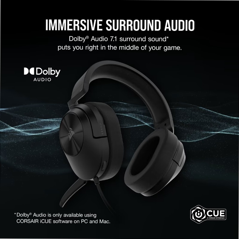 HS55 SURROUND V2 Wired Gaming Headset - Carbon