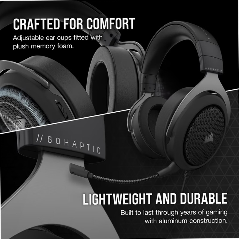 Cuffia Gaming HS60 HAPTIC - CORSAIR Nero