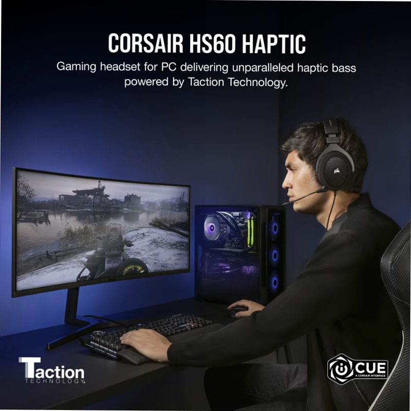 Cuffia Gaming HS60 HAPTIC - CORSAIR Nero