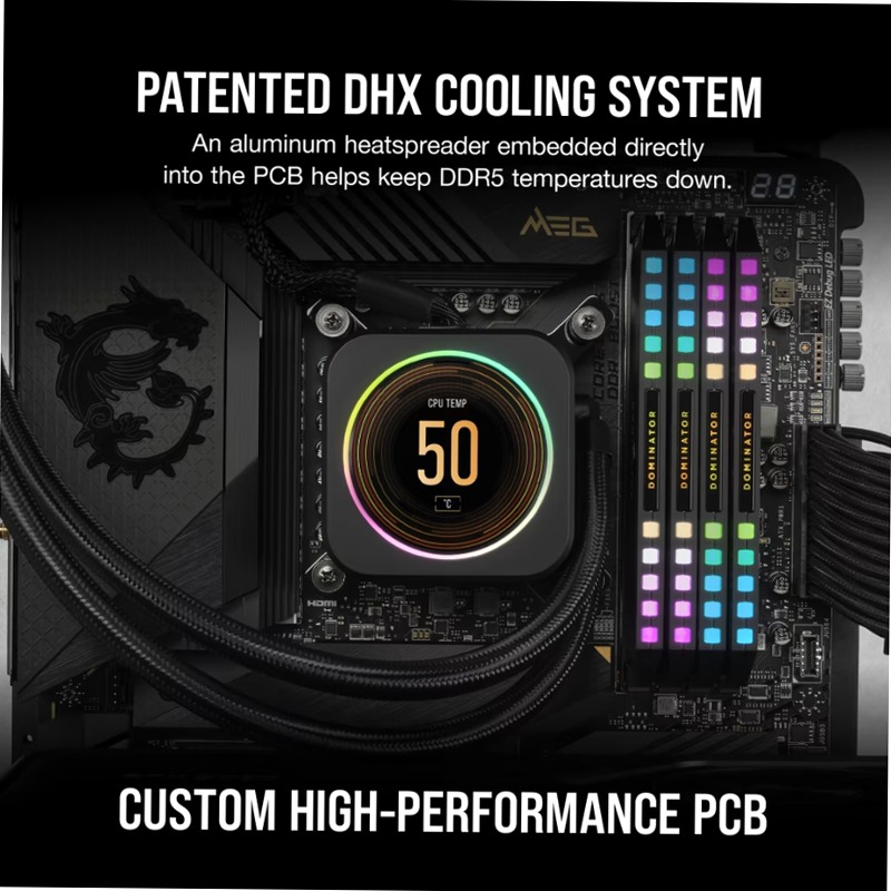 DOMINATOR® PLATINUM RGB 32GB (2x16GB) DDR5 DRAM 6400MT/s CL32