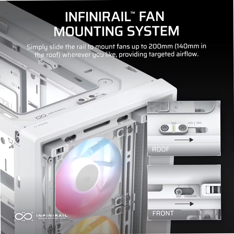 Case PC mid-tower modulare FRAME 4000D RS ARGB - Bianco