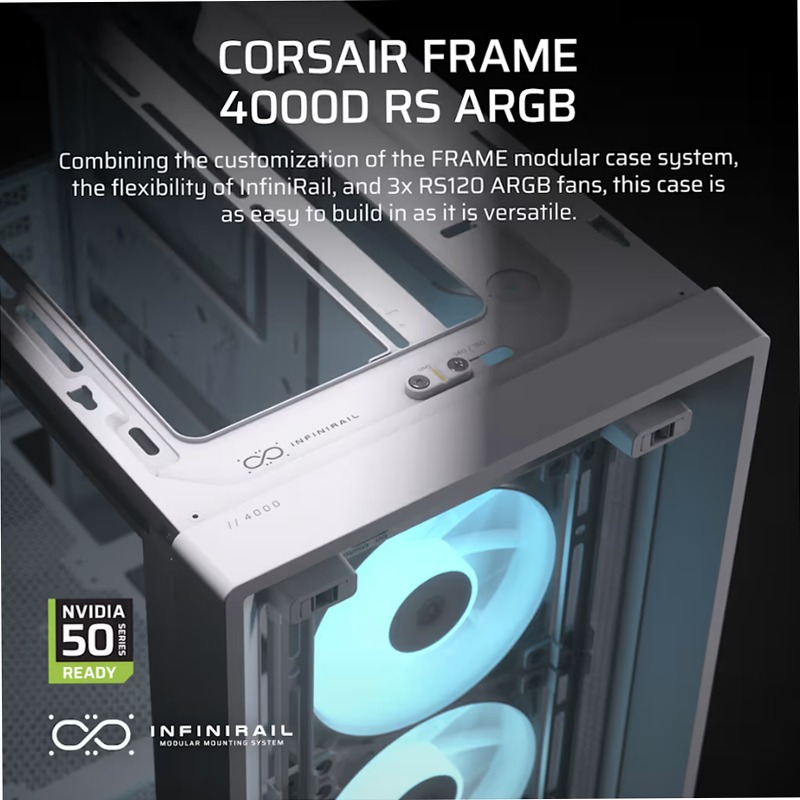 Case PC mid-tower modulare FRAME 4000D RS ARGB - Bianco