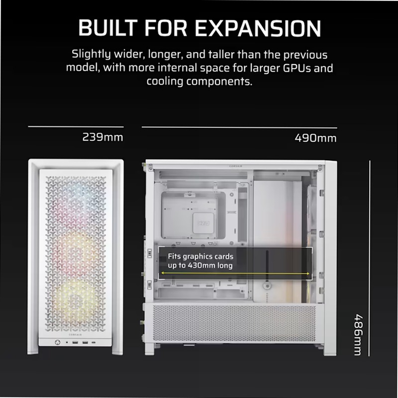 Case PC mid-tower modulare FRAME 4000D RS ARGB - Bianco