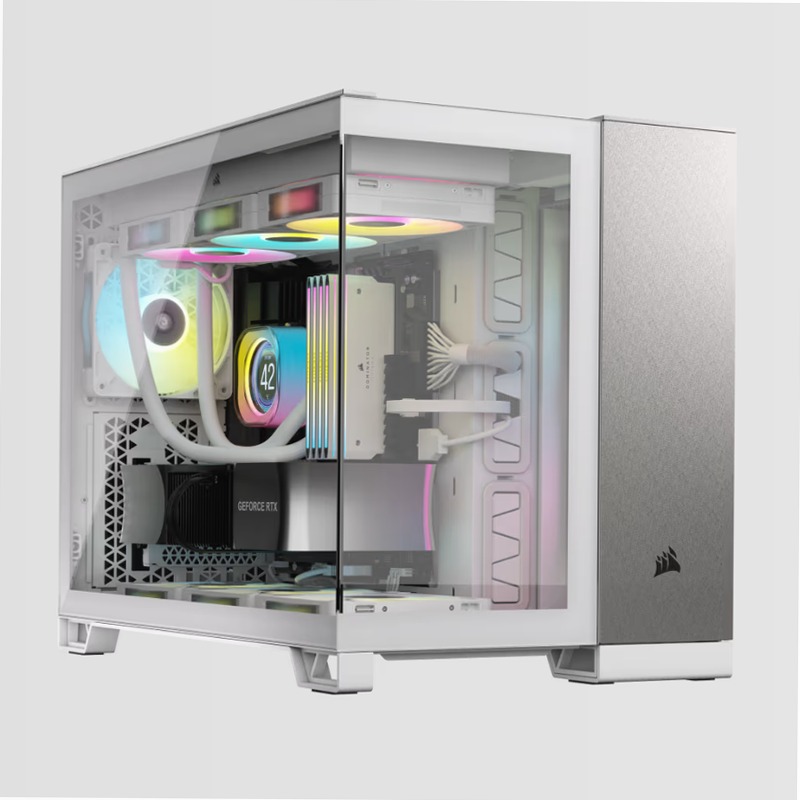 Case PC Micro-ATX CORSAIR 2500X - Alluminio Bianco/Grigio Satinato