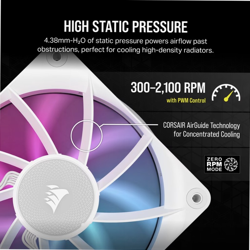 Ventole PWM iCUE LINK RX120 RGB - Bianco