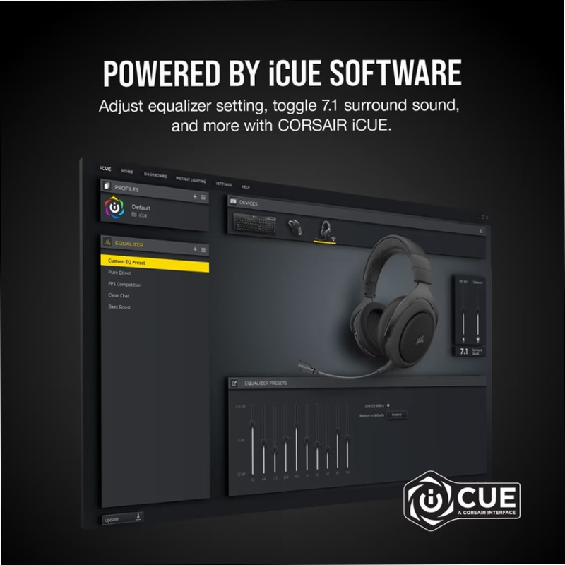 Cuffia Gaming HS70 PRO WIRELESS - Carbon Nero