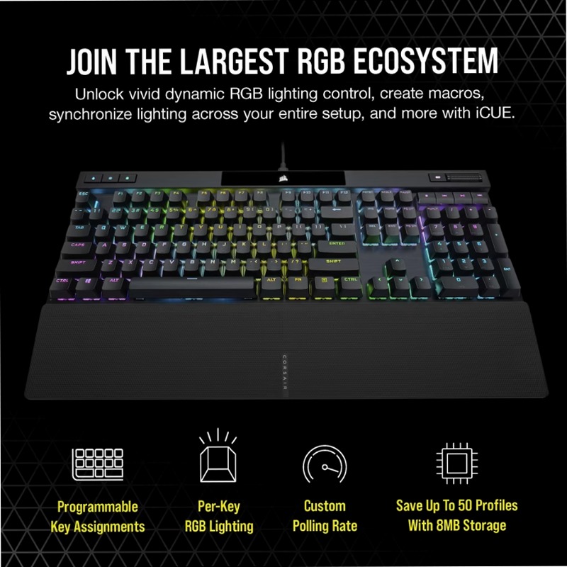 Tastiera Gaming K70 PRO RGB - Corsair Alluminio