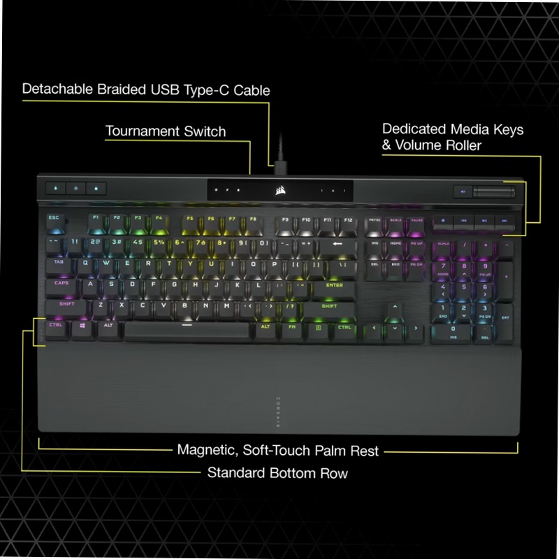 Tastiera Gaming K70 PRO RGB - Corsair Alluminio