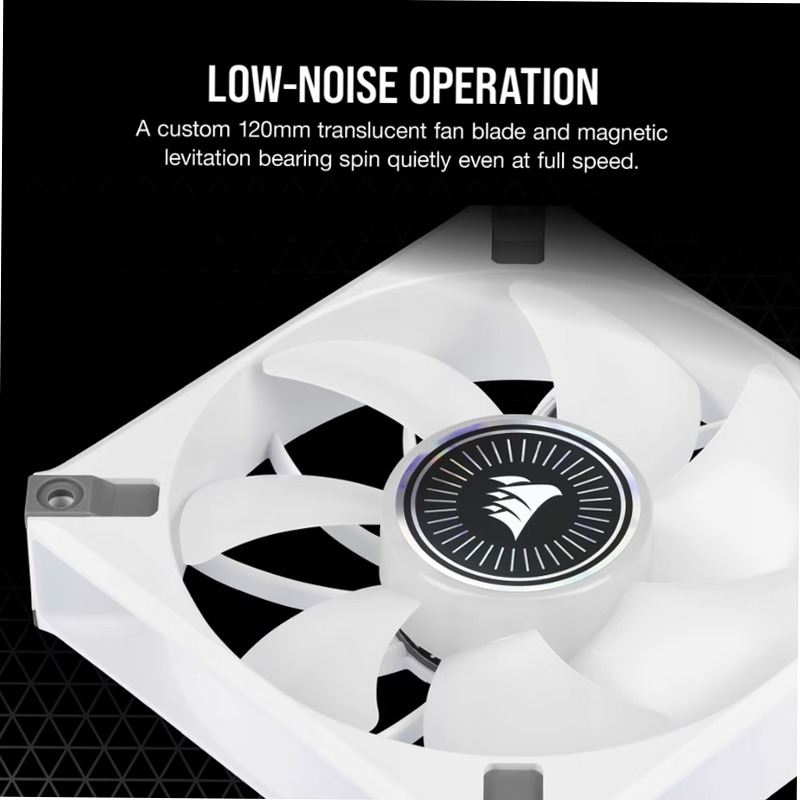 Ventola PWM a Levitazione Magnetica iCUE ML120 RGB ELITE Premium da 120 mm - Bianco 120mm