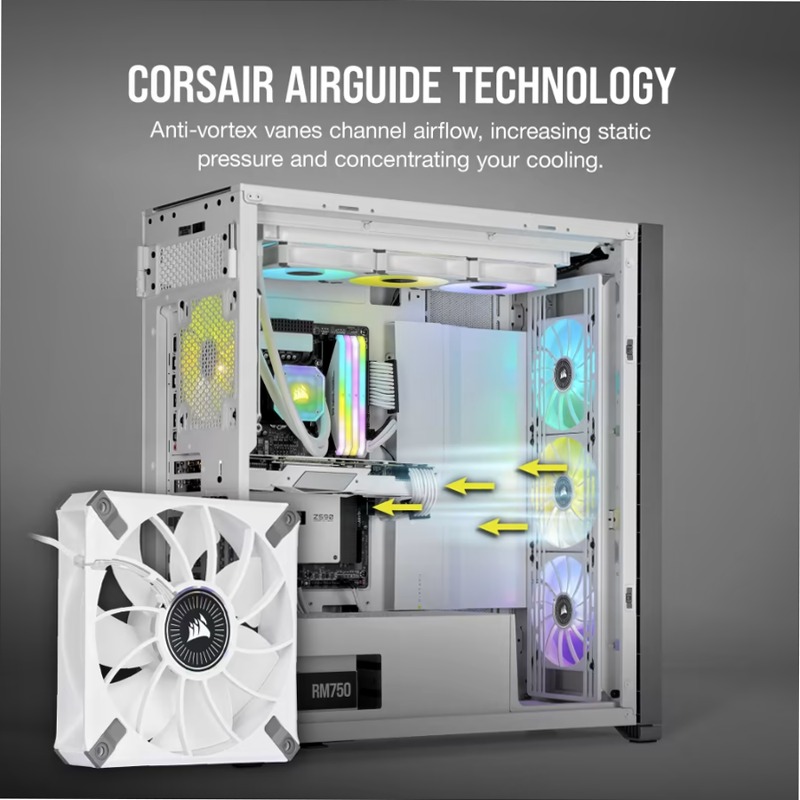 Ventola PWM a Levitazione Magnetica iCUE ML120 RGB ELITE Premium da 120 mm - Bianco 120mm