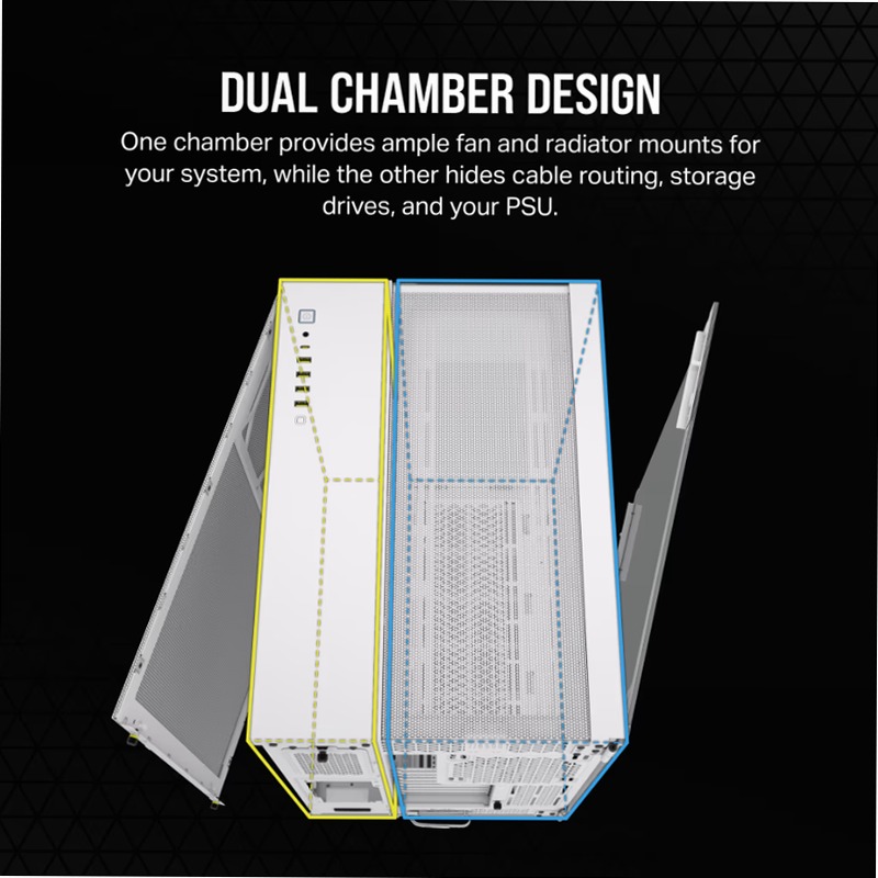 Case PC Mid-Tower a doppia camera 6500X - Bianco