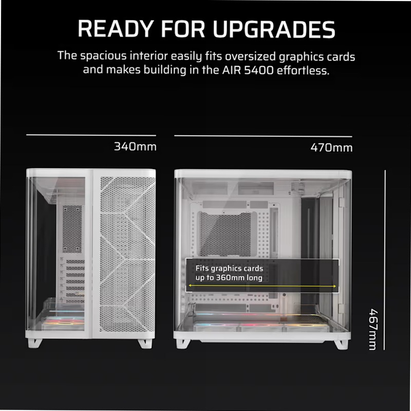 Case PC Mid-Tower AIR 5400 RS-R ARGB - Bianco 3
