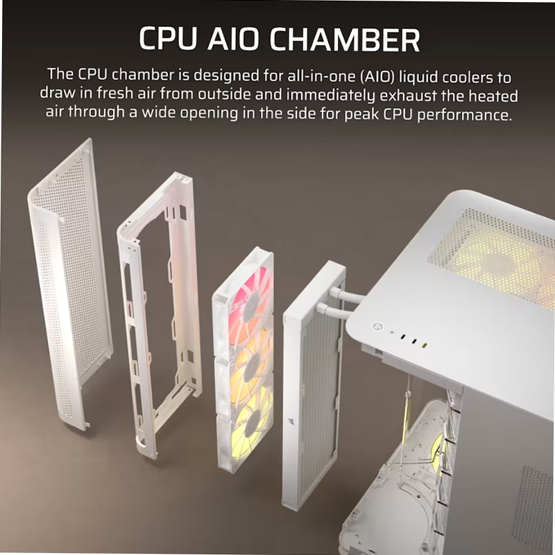 Case PC Mid-Tower AIR 5400 RS-R ARGB - Bianco 3