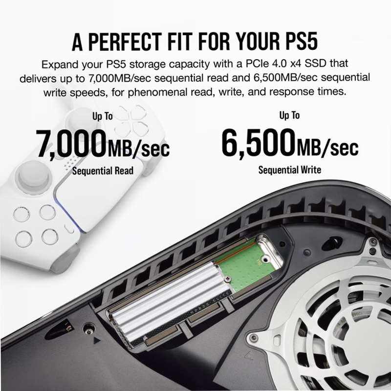 SSD M.2 NVMe 1.4 PCIe Gen4 x4 MP600 ELITE da 2 TB per PS5