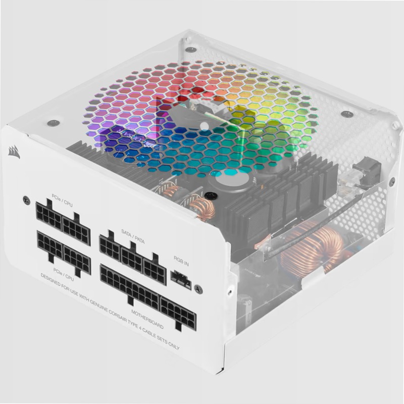 Alimentatore RGB bianco CX Series CX750F — 750 watt, interamente modulare 80 Plus Bronze