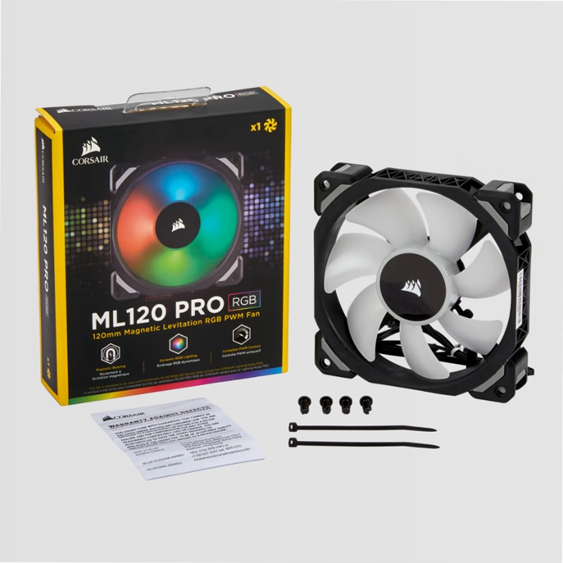 ML120 PRO RGB, ventola a levitazione magnetica Premium da 120 mm PWM con LED RGB — confezione singola 120mm
