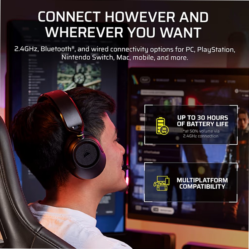 Cuffia Gaming HS35 v3 Wireless - Carbon Nero