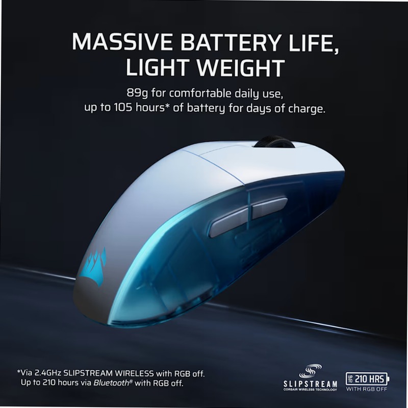 M75 WIRELESS Lightweight RGB Gaming Mouse – Glacier Blue