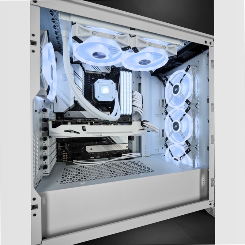 Case ATX mid-tower iCUE 4000D RGB AIRFLOW QL Edition — True White