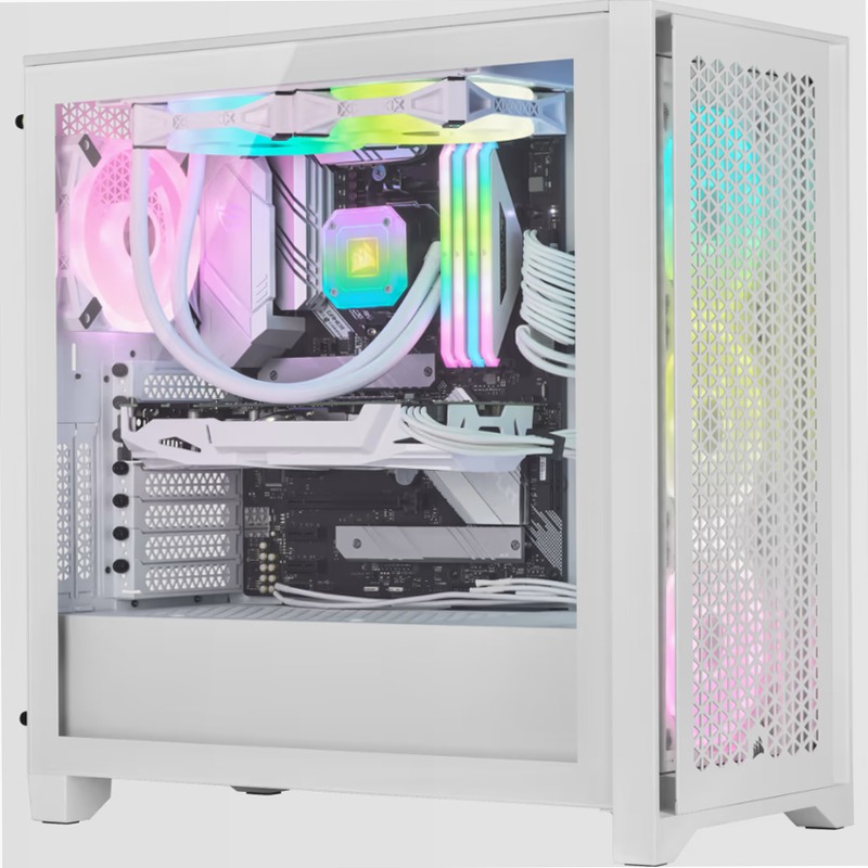 Case ATX mid-tower iCUE 4000D RGB AIRFLOW QL Edition — True White