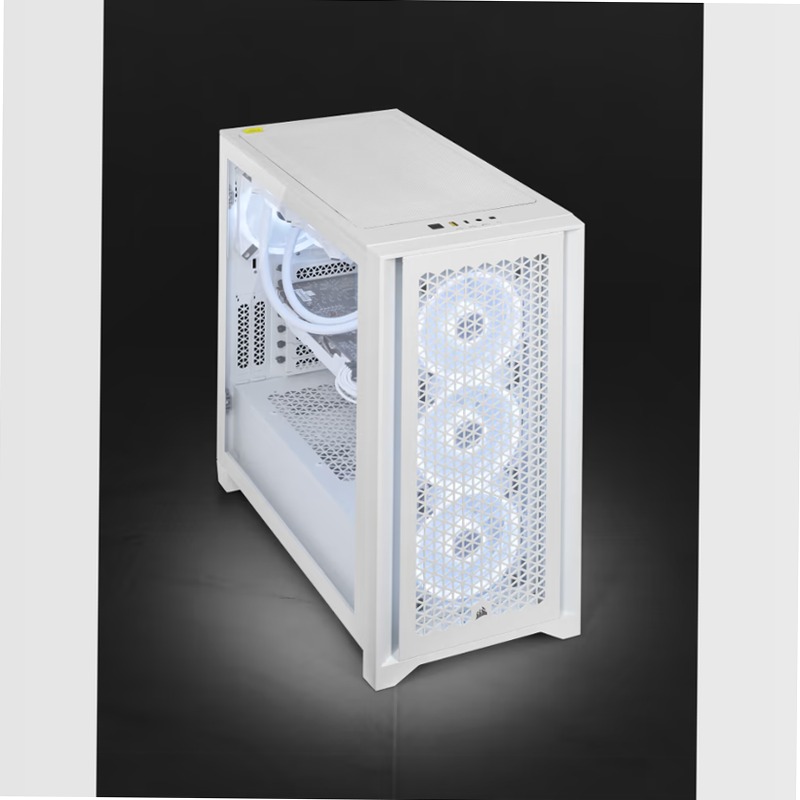 Case ATX mid-tower iCUE 4000D RGB AIRFLOW QL Edition — True White