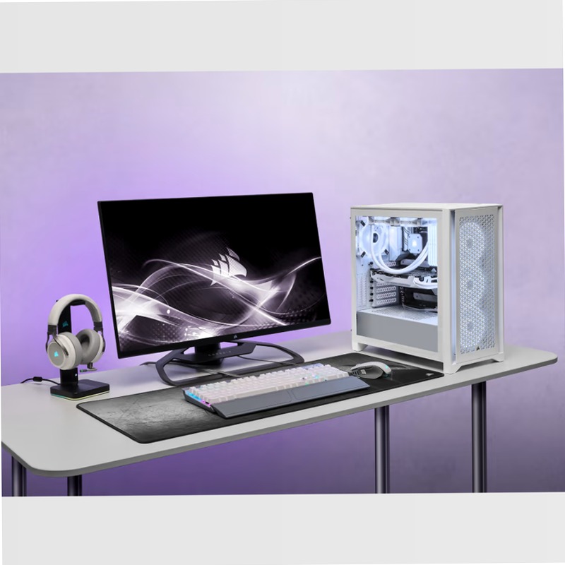 Case ATX mid-tower iCUE 4000D RGB AIRFLOW QL Edition — True White