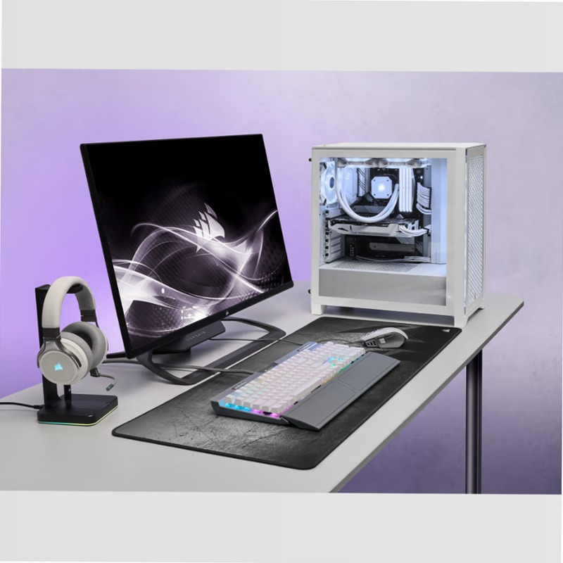 Case ATX mid-tower iCUE 4000D RGB AIRFLOW QL Edition — True White
