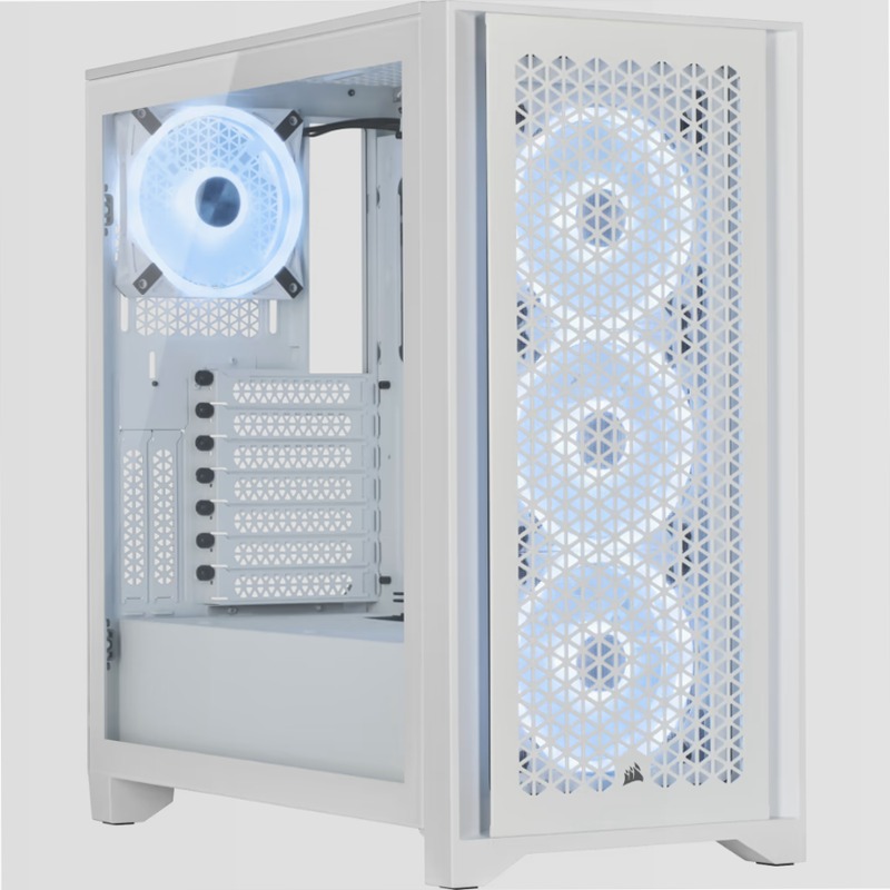 Case ATX mid-tower iCUE 4000D RGB AIRFLOW QL Edition — True White