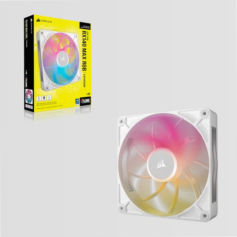 Ventole PWM iCUE LINK RX140 MAX RGB - Bianco 140mm