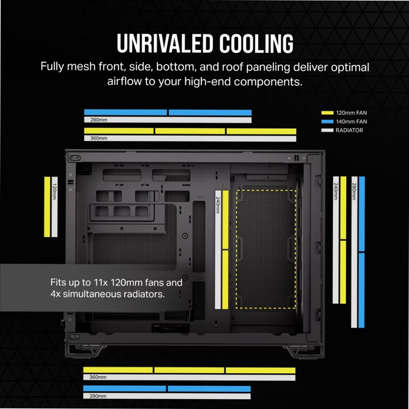 Case PC Mid-Tower a Doppia Camera 2500D AIRFLOW - Nero