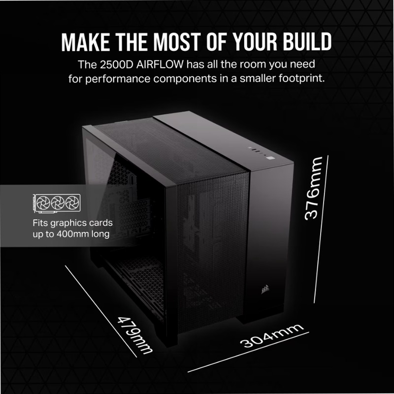 Case PC Mid-Tower a Doppia Camera 2500D AIRFLOW - Nero