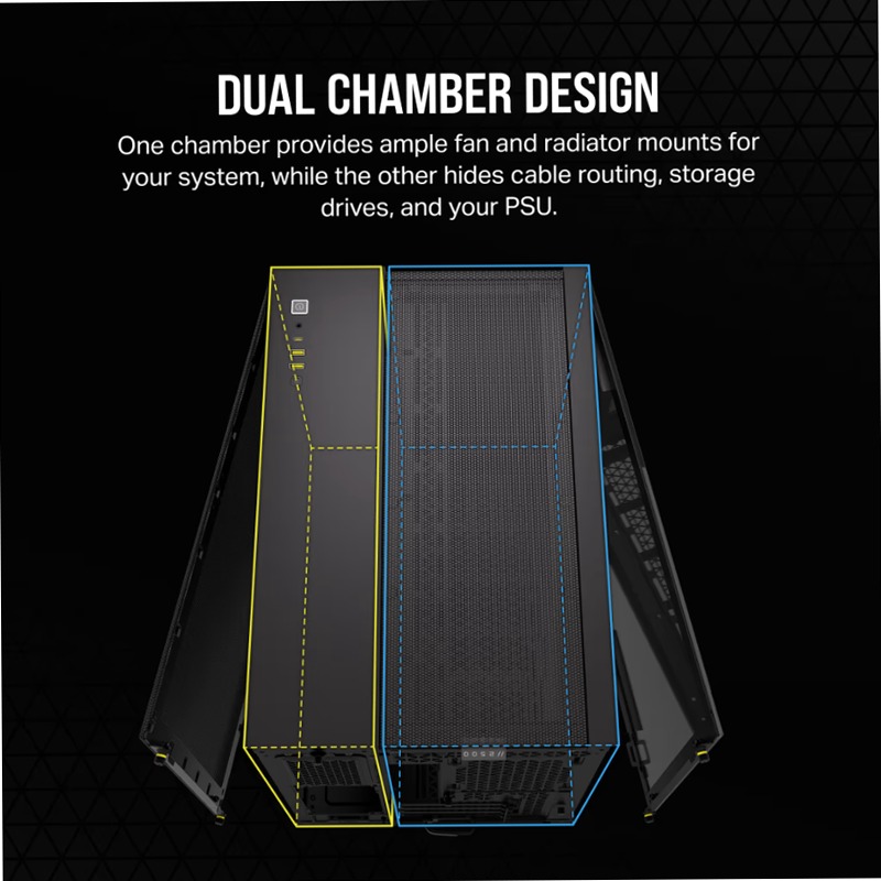 Case PC Mid-Tower a Doppia Camera 2500D AIRFLOW - Nero