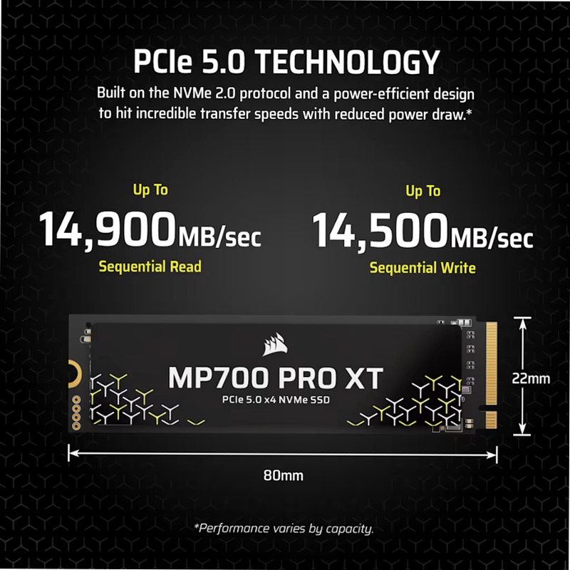 SSD M.2 NVMe PCIe 5.0 x4 MP700 PRO XT da 2 TB