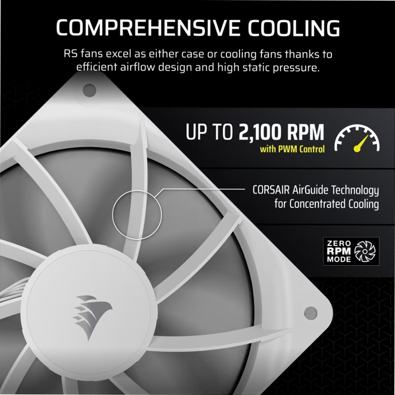 Ventole RS120 PWM da 120 mm - Confezione da tre - Bianco 120mm