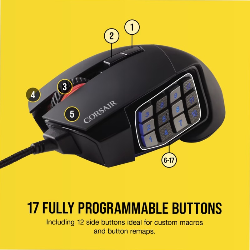 SCIMITAR RGB ELITE - Mouse gaming per MOBA/MMO