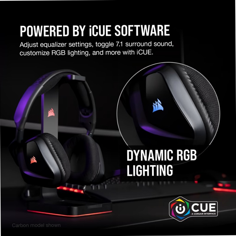 Cuffia con microfono gaming premium VOID RGB ELITE USB Wireless con audio surround 7.1, nerofumo