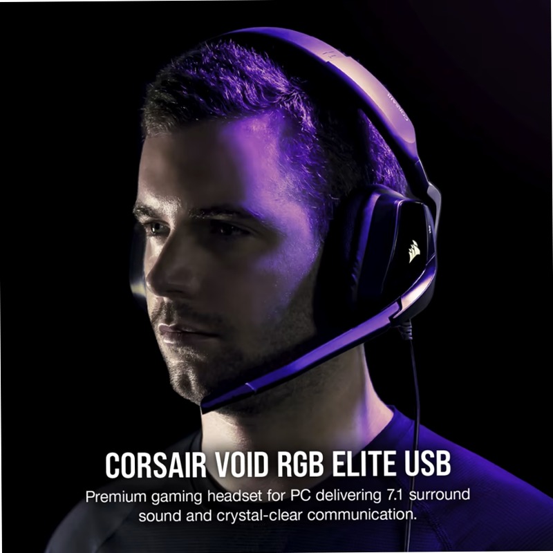 Cuffia con microfono gaming premium VOID RGB ELITE USB Wireless con audio surround 7.1, nerofumo