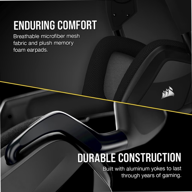 Cuffia con microfono gaming premium VOID RGB ELITE USB Wireless con audio surround 7.1, nerofumo
