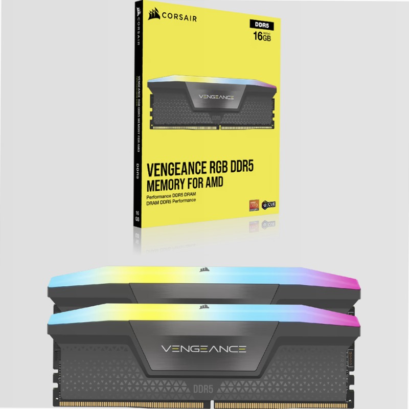 Kit di memoria DDR5 DRAM VENGEANCE RGB 64GB (2x32GB) 6000MHz C40, nero