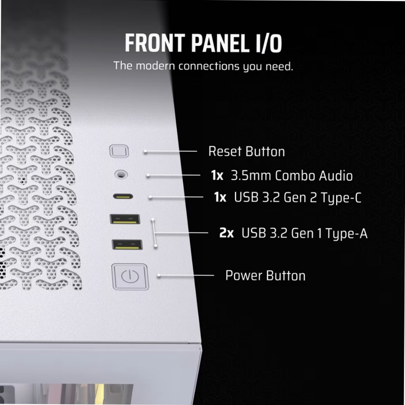 Case mid-tower iCUE LINK 3500X RGB, bianco