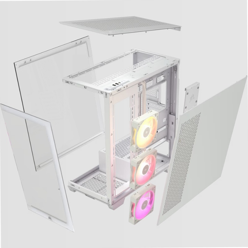 Case mid-tower iCUE LINK 3500X RGB, bianco