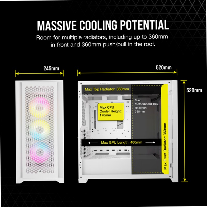 Case mid-tower iCUE 5000D RGB AIRFLOW - True White