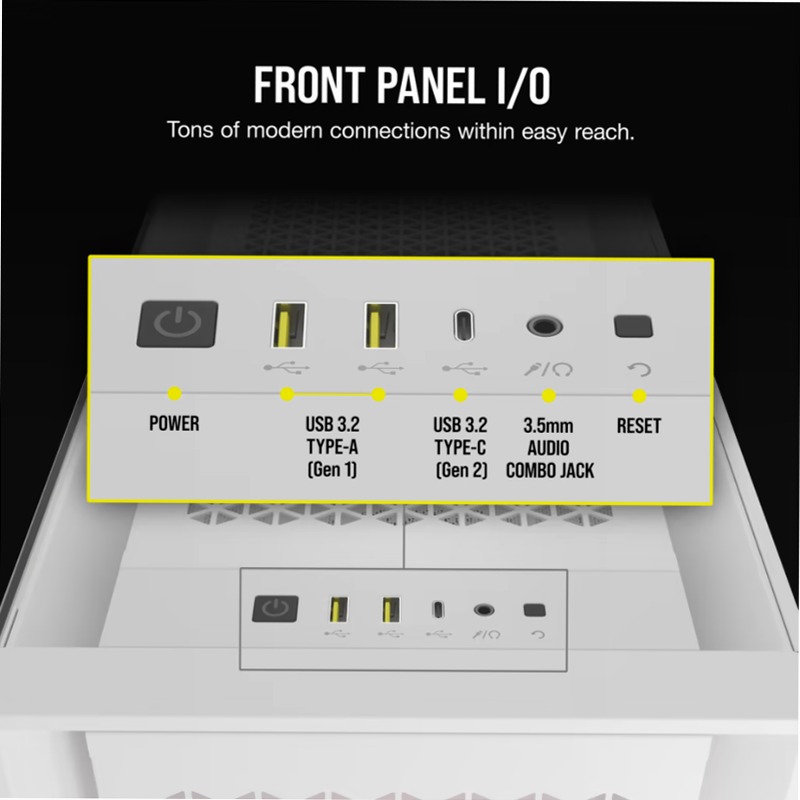 Case mid-tower iCUE 5000D RGB AIRFLOW - True White