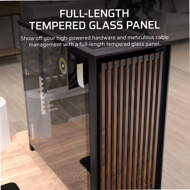 Case PC Mid-Tower Modulare FRAME 5000D WOOD RS - Nero/Noce 2
