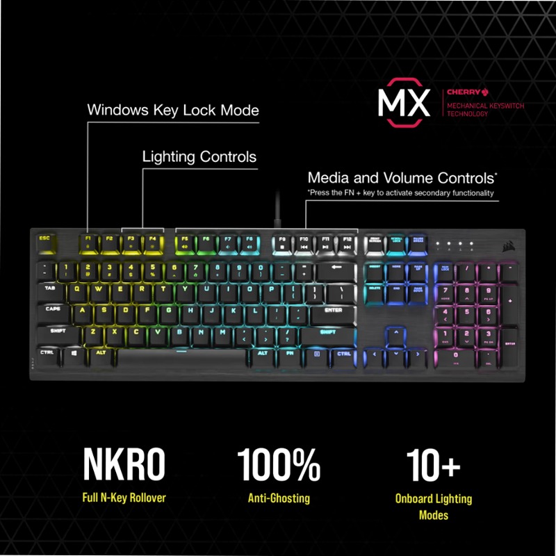 K60 RGB PRO Low Profile Mechanical Gaming Keyboard Alluminio Meccanica