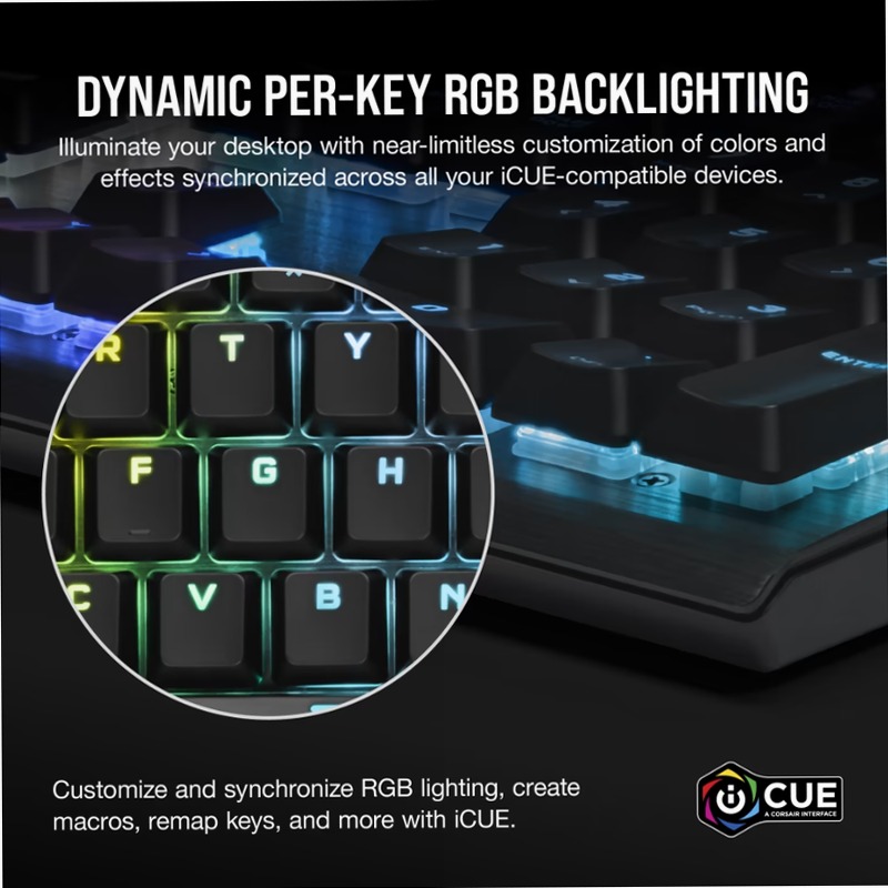 K60 RGB PRO Low Profile Mechanical Gaming Keyboard Alluminio Meccanica