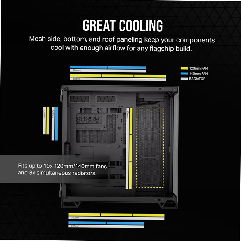 Case PC Mid-Tower a Doppia Camera 6500X - Nero
