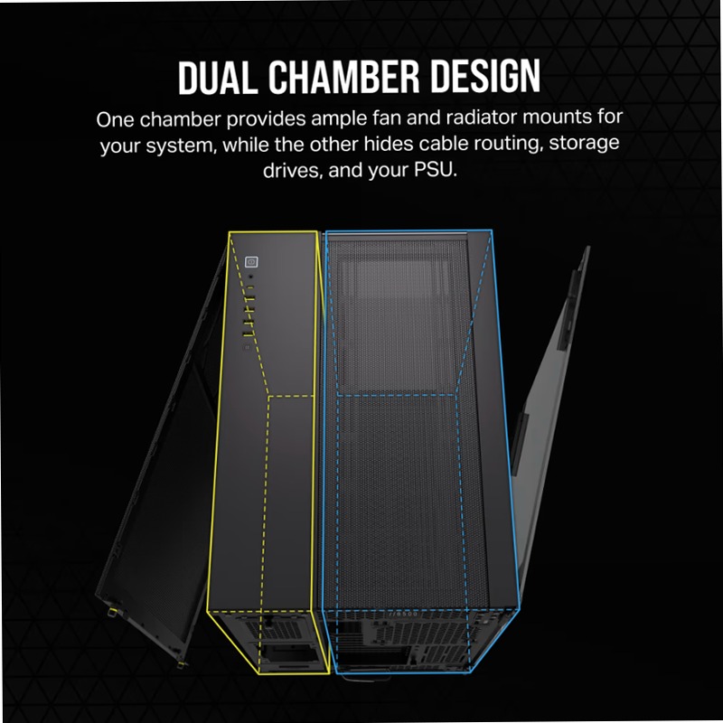 Case PC Mid-Tower a Doppia Camera 6500X - Nero
