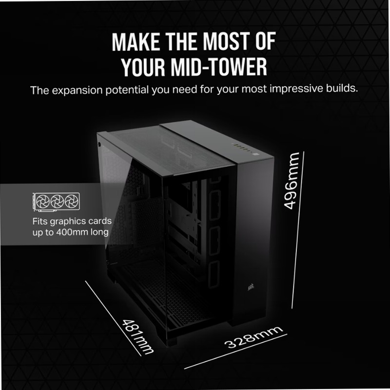Case PC Mid-Tower a Doppia Camera 6500X - Nero