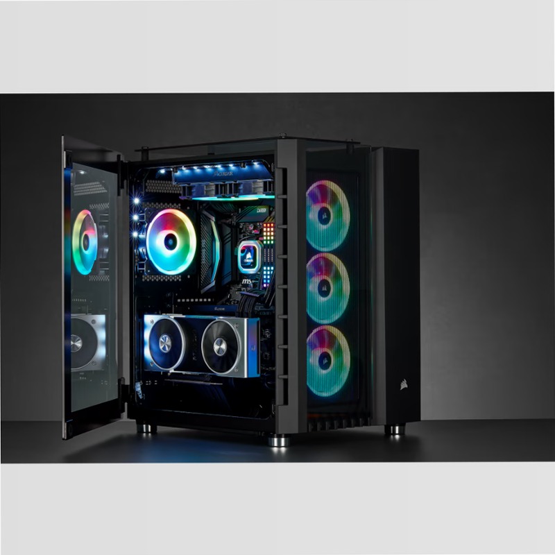 Smart case Crystal Series ATX 680X RGB con flusso d’aria elevato e vetro temprato - nero